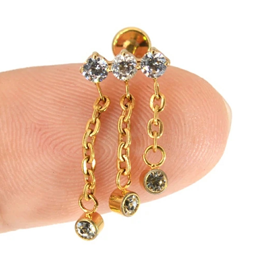 ボディピアス トリプルチャームチタンインターナルラブレット 16G ニッケルフリー 銀色 金色 内ネジ 16ゲージ 耳 軟骨 ヘリックス アンテナ 逆ネジ チェーン 3連風 lb108xxxxxxxx loanandbanking.com