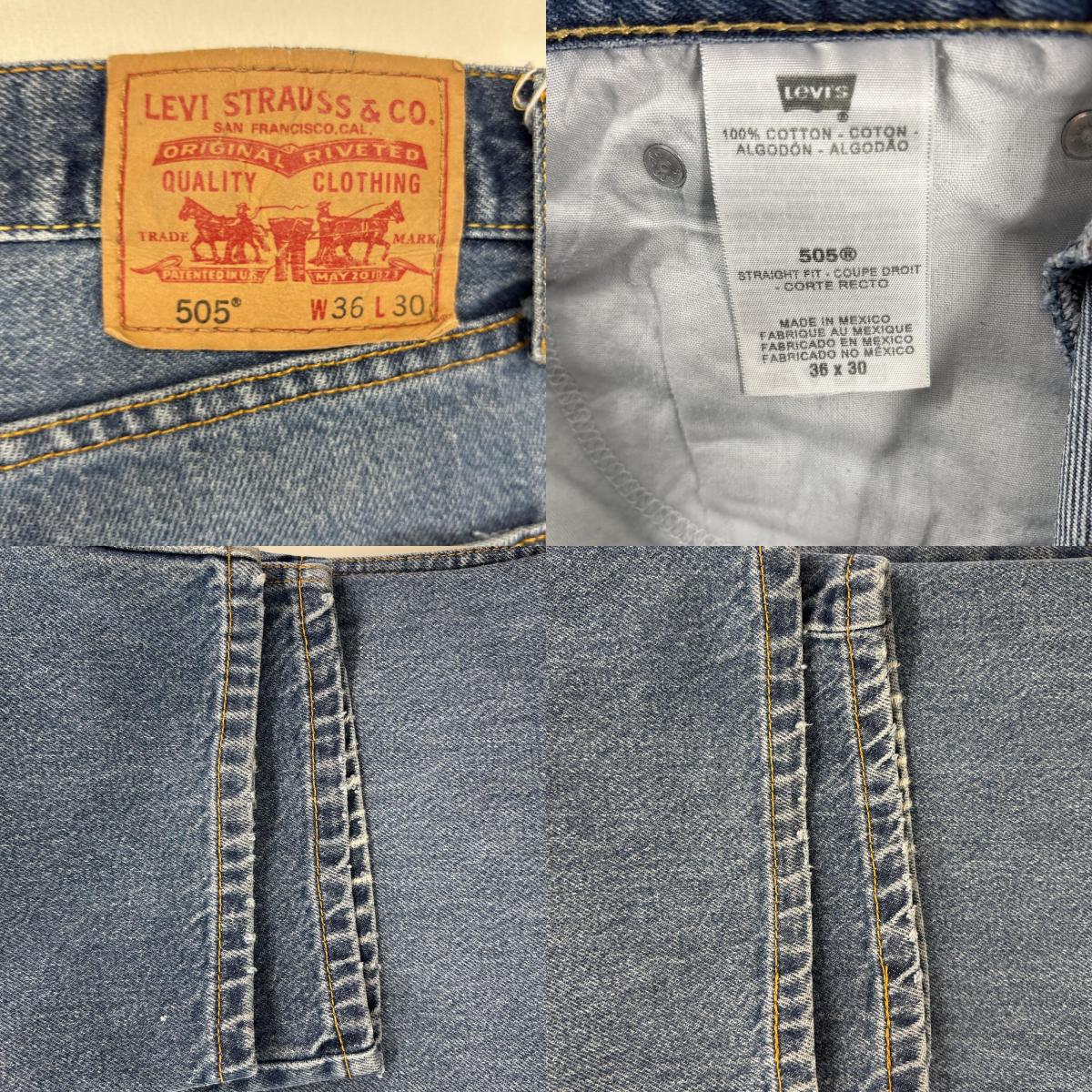 古着 デニムパンツ 505 ストレート ジーンズ ジーパン 5ポケット 長ズボン ジップフライ w36 L30 ブルー メンズ 古着 デニムパンツ 505 ストレート ジーンズ ジーパン 5ポケット 長ズボン ジップフライ w36 L30 ブルー メンズ