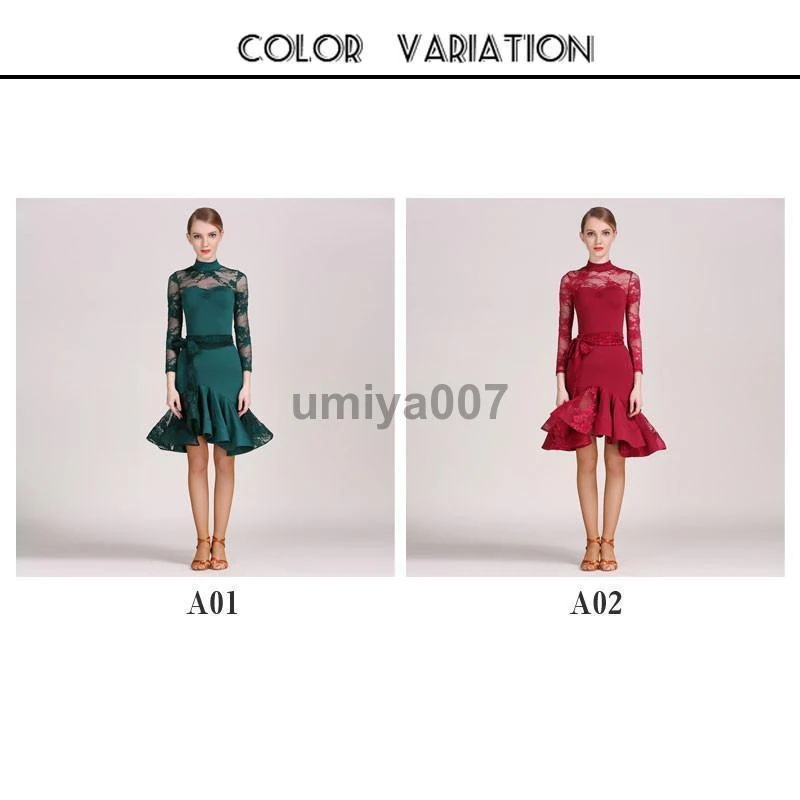 ダンス衣装 レディース ラテンダンス ワンピース レース マーメイド フレア ラテンドレス ダンスウエア 社交ダンス 舞台 ステージ衣装 ラテン専門服