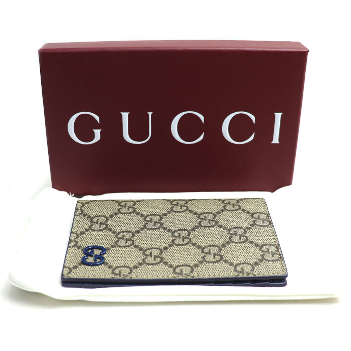 GUCCI グッチ GGスプリーム カードケース ベージュ/エボニー/ブルー 768249 ユニセックス 未使用 買取品 GUCCI グッチ GGスプリーム カードケース ベージュ/エボニー/ブルー 768249 ユニセックス 未使用 買取品