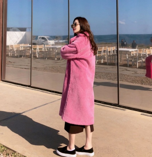 【取寄：納期2週間】フェイクファーコート レディース コート ロングコート アウター 暖かい 厚手 秋冬 ゴージャス エレガント ふわふわ 襟あり ボリューム 長袖 シンプル 無地 カジュアル