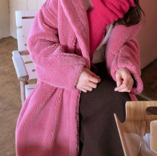 【取寄：納期2週間】フェイクファーコート レディース コート ロングコート アウター 暖かい 厚手 秋冬 ゴージャス エレガント ふわふわ 襟あり ボリューム 長袖 シンプル 無地 カジュアル