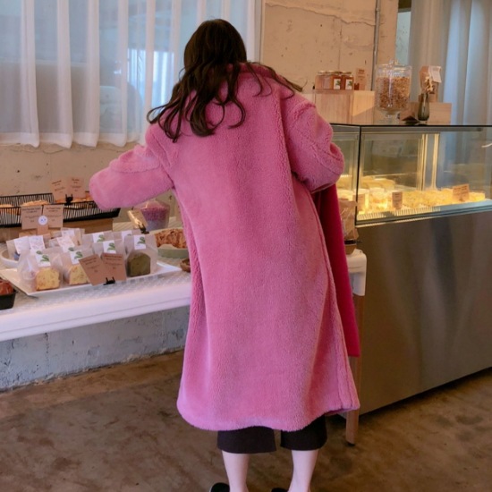 【取寄：納期2週間】フェイクファーコート レディース コート ロングコート アウター 暖かい 厚手 秋冬 ゴージャス エレガント ふわふわ 襟あり ボリューム 長袖 シンプル 無地 カジュアル