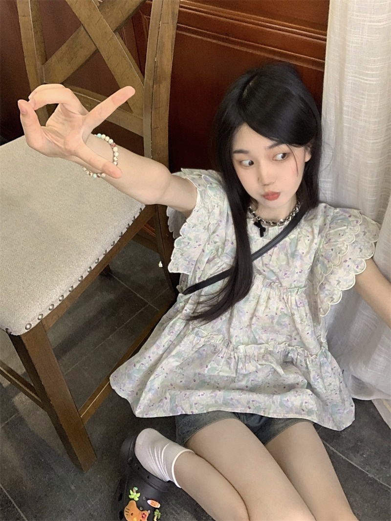 レディース トップス シャツ ブラウス フレア ティアード 袖なし ノースリーブ スタンドカラー Aライン フェミニン ふわふわ かわいい 大人可愛い 上品 おしゃれ レトロ ガーリー 主役級