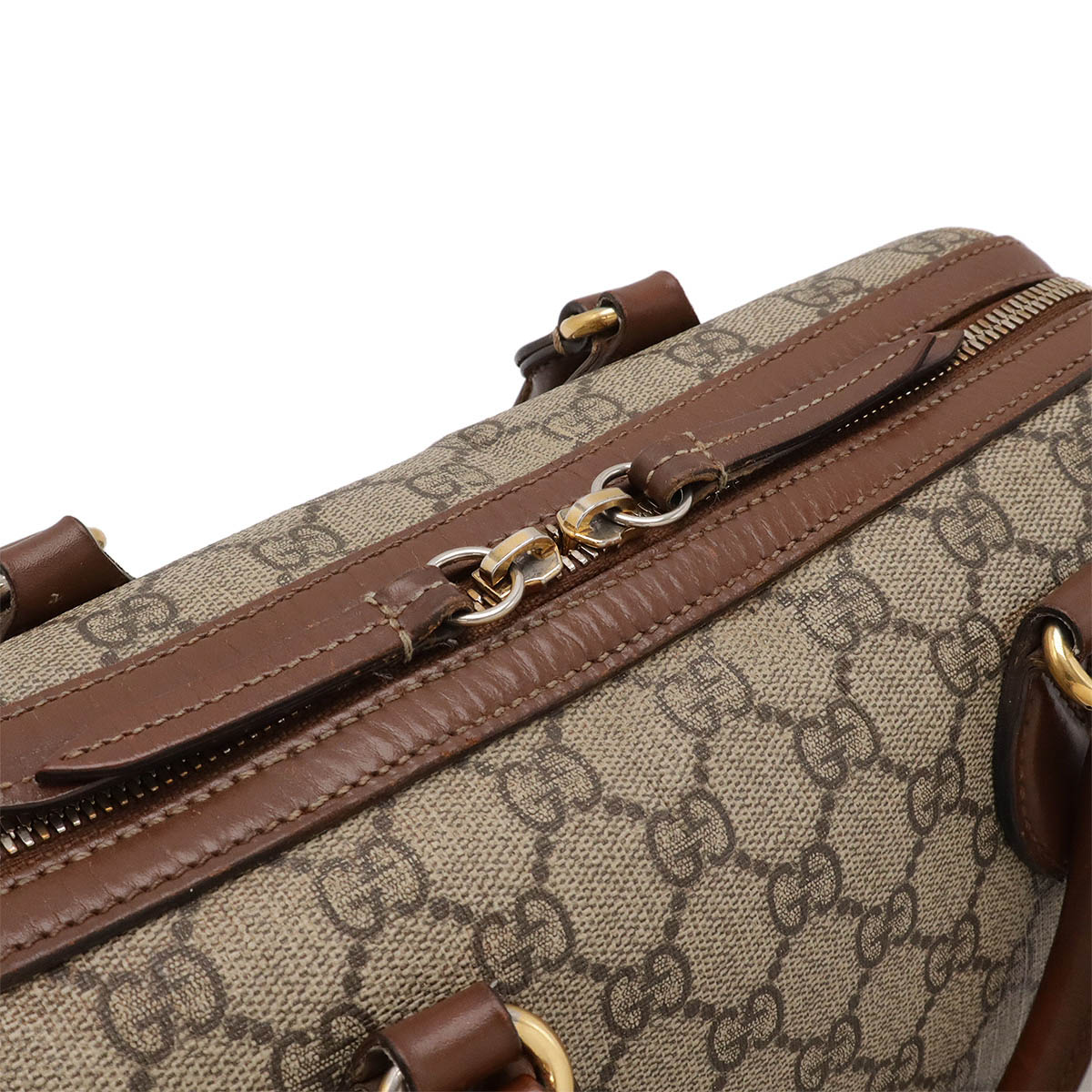 GGスプリーム ハンドバッグ ミニボストンバッグ 2WAY ショルダーバッグ レザー ベージュ ブラウン 茶 ゴールド金具 40952 GGスプリーム ハンドバッグ ミニボストンバッグ 2WAY ショルダーバッグ レザー ベージュ ブラウン 茶 ゴールド金具 40952