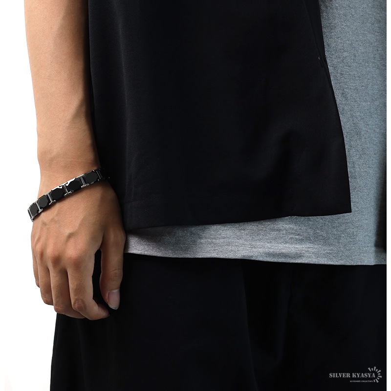 セラミック 磁気ブレスレット [b392-silver]