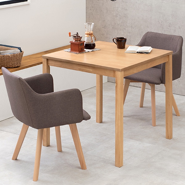 ダイニングチェア 2脚セット 座面高42cm チェア 肘掛 ファブリック 木製 天然木 ダイニング 椅子 北欧 チェアー リビングチェア 食卓 食卓椅子 肘付き いす ハの字脚 木製脚