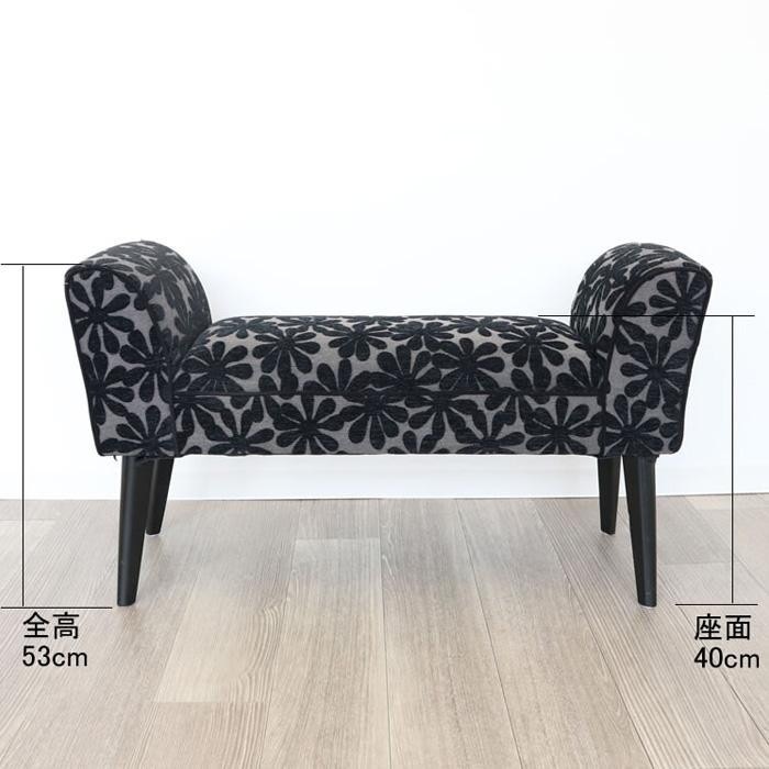 かわ畑 モダンテイスト スツール ベンチ L 椅子 花柄 1407STC002 同梱