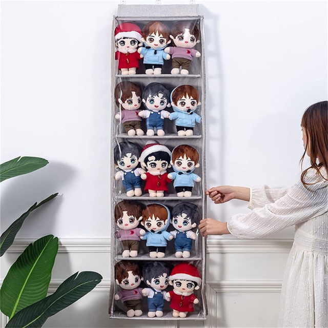 ぬいぐるみウォールポケット ディスプレイ コレクションケース 5段/4段収納ケース 収納ボックス コレクション ぬいぐるみ 収納 見せる収