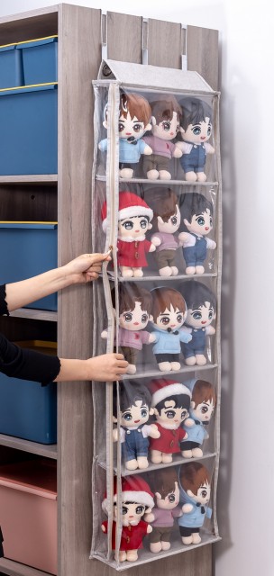 ぬいぐるみウォールポケット ディスプレイ コレクションケース 5段/4段収納ケース 収納ボックス コレクション ぬいぐるみ 収納 見せる収