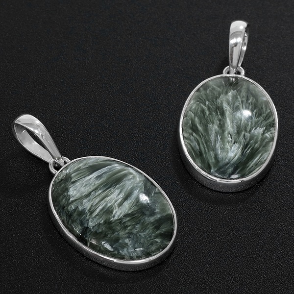 セラフィナイト シルバー ペンダントトップ ペンダントヘッド オーバル 天然石 パワーストーン セラフィナイト シルバー ペンダントトップ ペンダントヘッド オーバル 天然石 パワーストーン