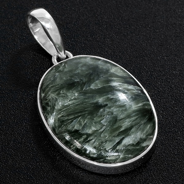 セラフィナイト シルバー ペンダントトップ ペンダントヘッド オーバル 天然石 パワーストーン セラフィナイト シルバー ペンダントトップ ペンダントヘッド オーバル 天然石 パワーストーン