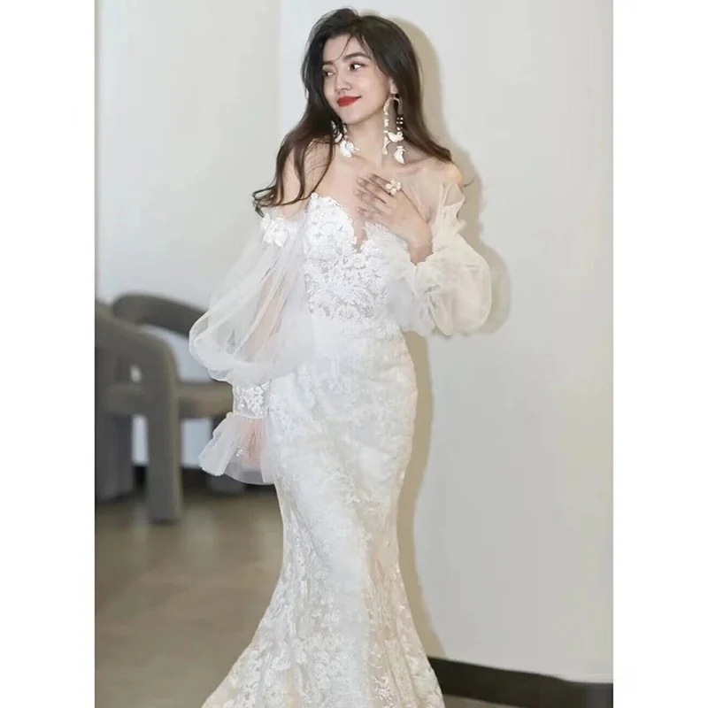 【L.O.V.E】 ウェディングドレス 白 結婚式 花嫁 サイズオーダーメイド可能 成人式 お呼ばれ ウェディング 演奏会 二次会 パーティードレス 前撮り ワンピース ロングドレス メガ割 53