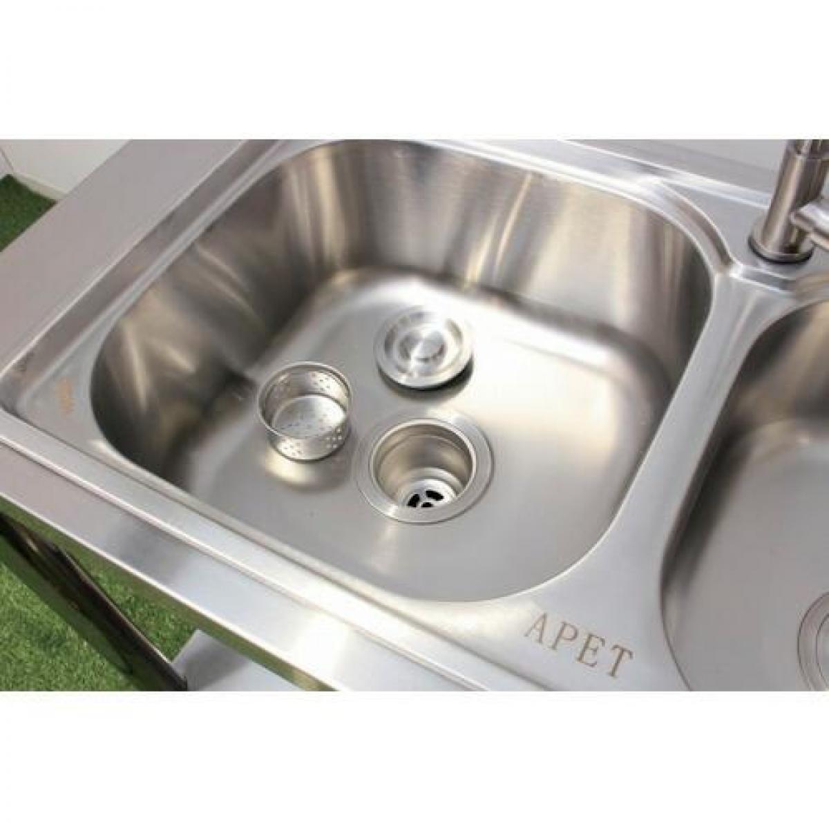 【I】【メーカー直送】谷村実業 蛇口付きダブルシンクステン流し台 TAN-981 流し台 ステンレス 屋外 ガーデニング