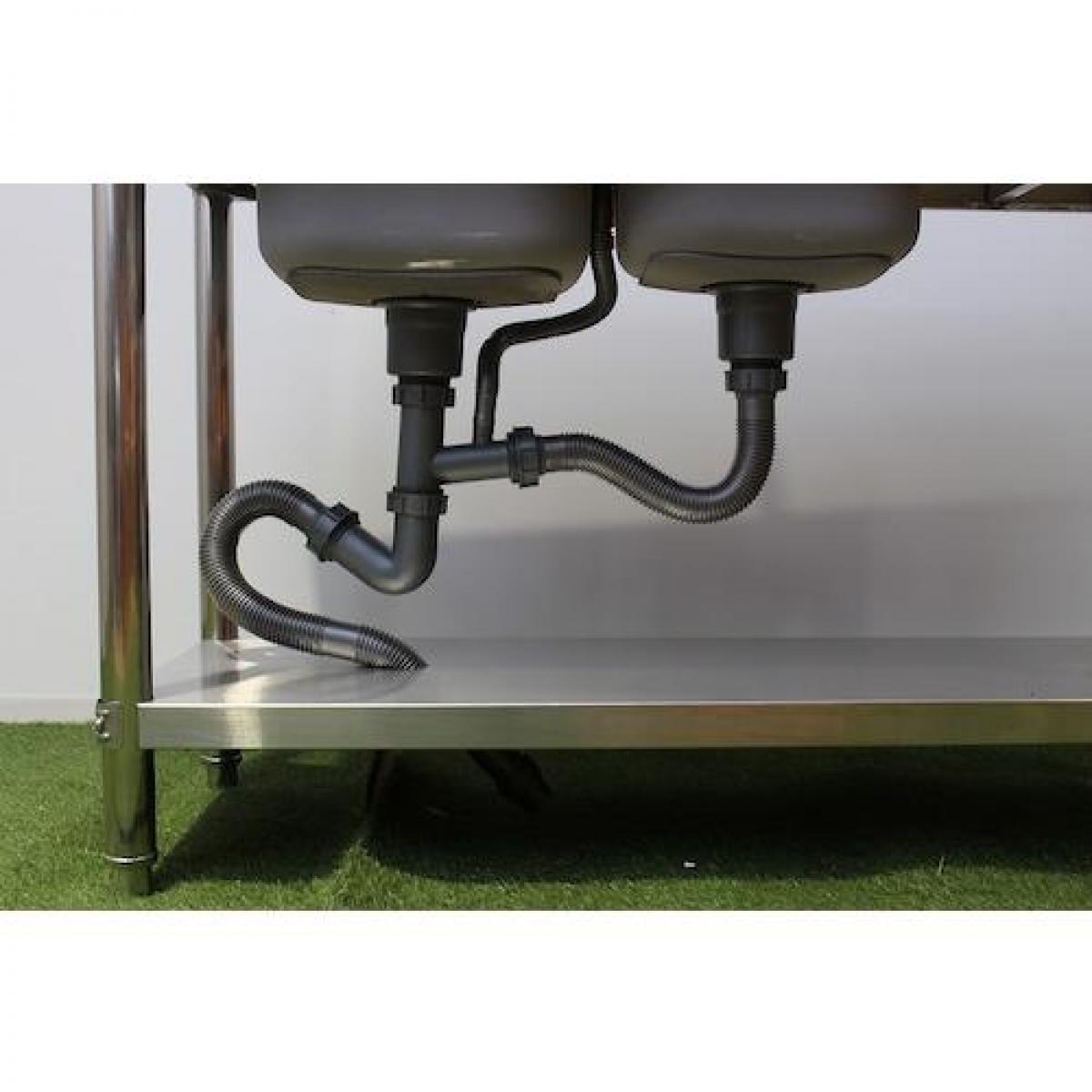 【I】【メーカー直送】谷村実業 蛇口付きダブルシンクステン流し台 TAN-981 流し台 ステンレス 屋外 ガーデニング