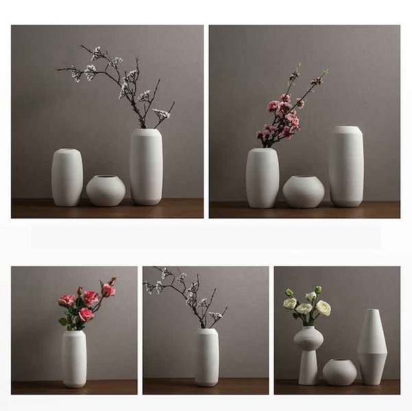 Qoo10] 花瓶 フラワーベース 陶器 インテリア