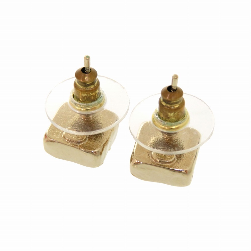 美品 ココマーク スクエア ピアス ストーン/メタル ゴールド 0813【中古】 レディース 美品 ココマーク スクエア ピアス ストーン/メタル ゴールド 0813【中古】 レディース