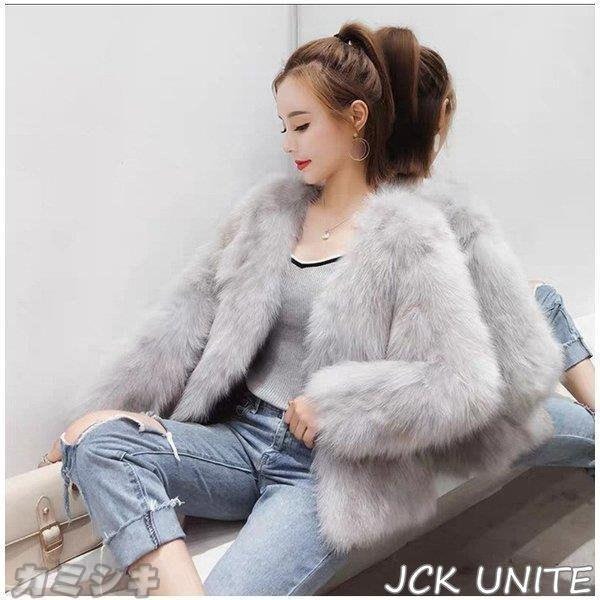 高級感満載！ フォックスファー毛皮の襟 超柔らかジャケット美し中長コート95％ウール毛皮コート両面ラシャコート大きいサイズ選択Y358 超豪華なブラウンフォックスファージャケット、大きな襟付き