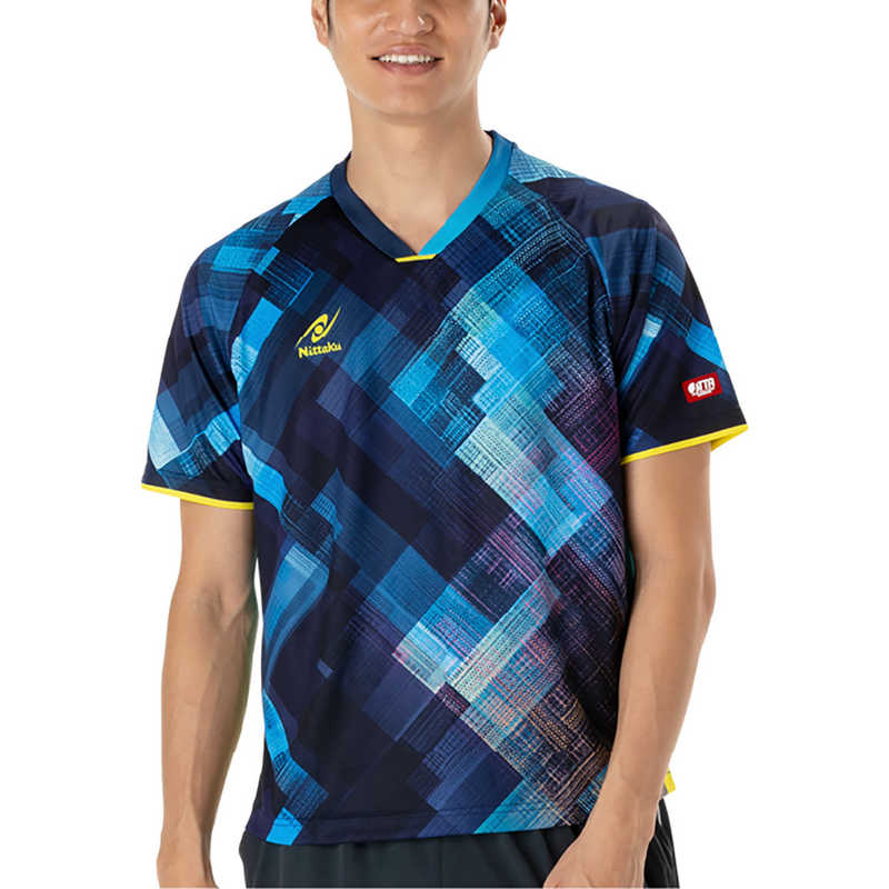 ニッタク　卓球用品 エクラインシャツ [男女兼用 /2XOサイズ] ブルー (返品交換不可)　NW-2219