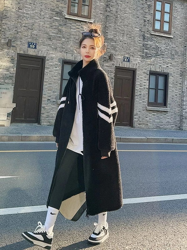 Qoo10] ボアコート ロングコート レディース サ