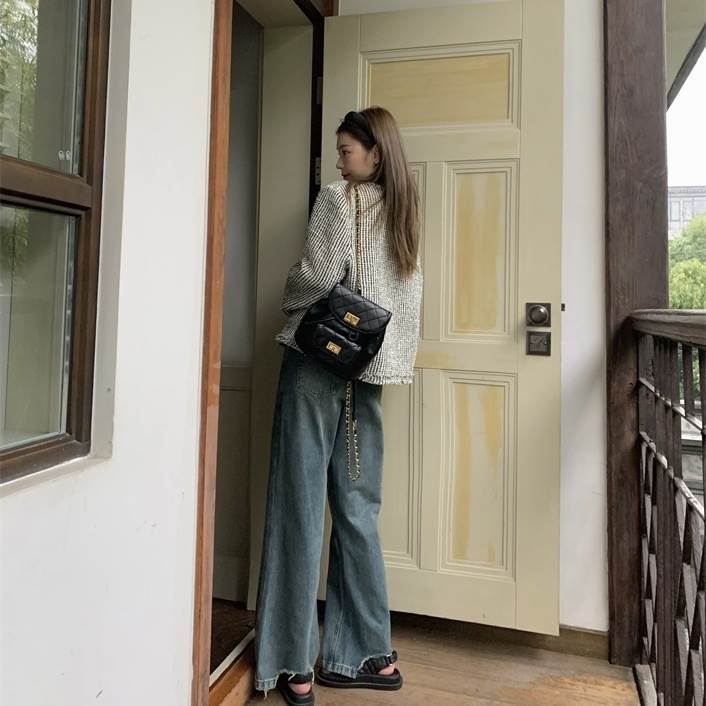ボトムス パンツ ワイドパンツ ダメージデニム ストレートパンツ デニムパンツ ロング丈 ストレート ワイド ポケット ハイウエスト デニム 厚手 大人可愛い シンプル カジュアル 大人 お洒落 ヴィ