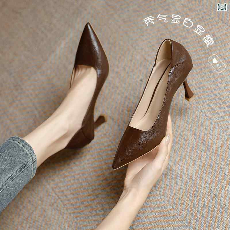 ハイヒール シューズ レディース レディース シープスキンの 赤い の ハイヒール 2025 春秋 尖った 浅い 口の スティレット プロな 作業 靴 ハイヒール シューズ レディース レディース シープスキンの 赤い の ハイヒール 2025 春秋 尖った 浅い 口の スティレット プロな 作業 靴