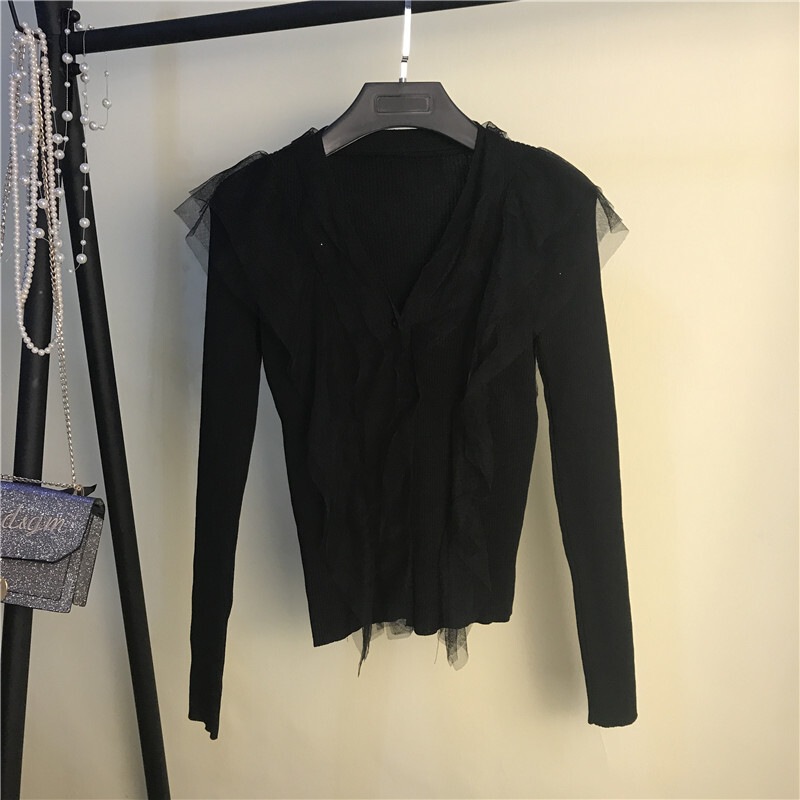 トップス ニットソー カーディガン 袖あり 長袖 Vネック スリム タイト 細身 チュール フリル 前開き リブニット 伸縮性 アクリル かわいい 大人可愛い きれいめ カジュアル 上品 トップス ニットソー カーディガン 袖あり 長袖 Vネック スリム タイト 細身 チュール フリル 前開き リブニット 伸縮性 アクリル かわいい 大人可愛い きれいめ カジュアル 上品