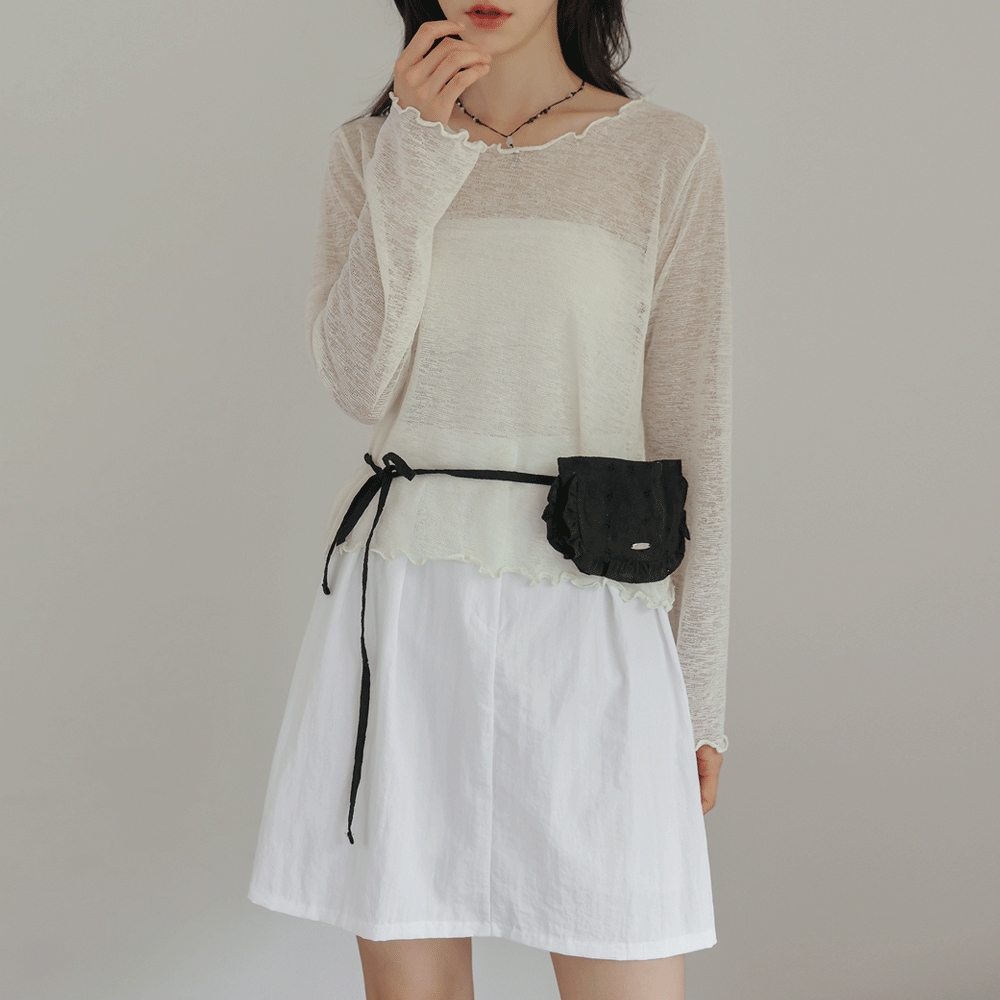 ジェイベルシースルーフリルルージュウェーブニット ジェイベルシースルーフリルルージュウェーブニット