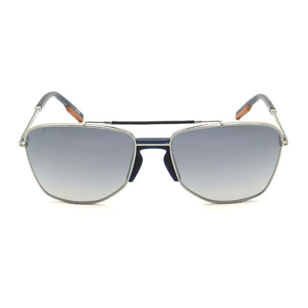 ゼニア サングラス ZEGNA EZ0130/S 14X 58 Ermenegildo Zegna ノーズパッド UVカット シルバー ブルーグレーグラデーション ゼニア サングラス ZEGNA EZ0130/S 14X 58 Ermenegildo Zegna ノーズパッド UVカット シルバー ブルーグレーグラデーション