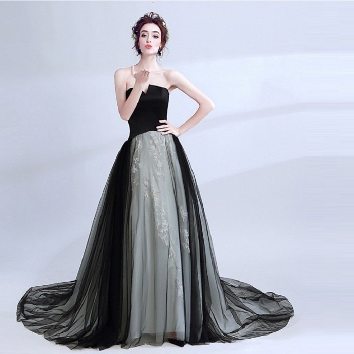 演奏会用ドレス 黒 カラードレス ロングドレス パーティードレス ウェディングドレス 発表会 結婚式