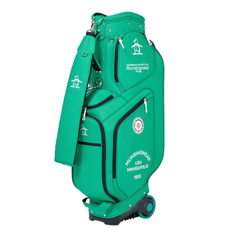 マンシング　ゴルフ用品 2輪キャスター付きキャディバッグ ［9型 / 47インチ対応 / 6分割 / 4.4kg］ グリーン　MG5FCB04U