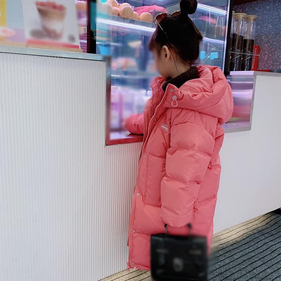 子供服 ダウンジャケット コート パーカー 冬服 女の子 ダウンコート フード付き 子供 ジャケット ウェア 防寒着 防風 アウター ロング丈 カジュアル 秋冬 軽量 保温 通園 通学 普段