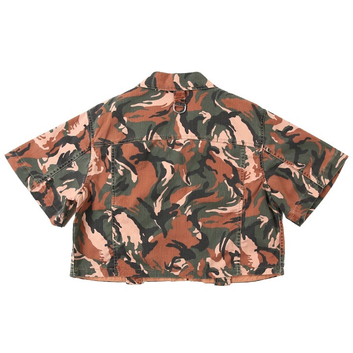 クロップド半袖シャツ ブラウス レディース C-ADARA-CMF カモフラ迷彩柄 ミリタリー die-l-t-e8-p71 クロップド半袖シャツ ブラウス レディース C-ADARA-CMF カモフラ迷彩柄 ミリタリー die-l-t-e8-p71