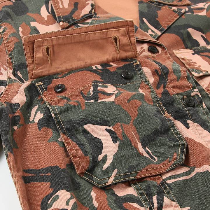 クロップド半袖シャツ ブラウス レディース C-ADARA-CMF カモフラ迷彩柄 ミリタリー die-l-t-e8-p71 クロップド半袖シャツ ブラウス レディース C-ADARA-CMF カモフラ迷彩柄 ミリタリー die-l-t-e8-p71