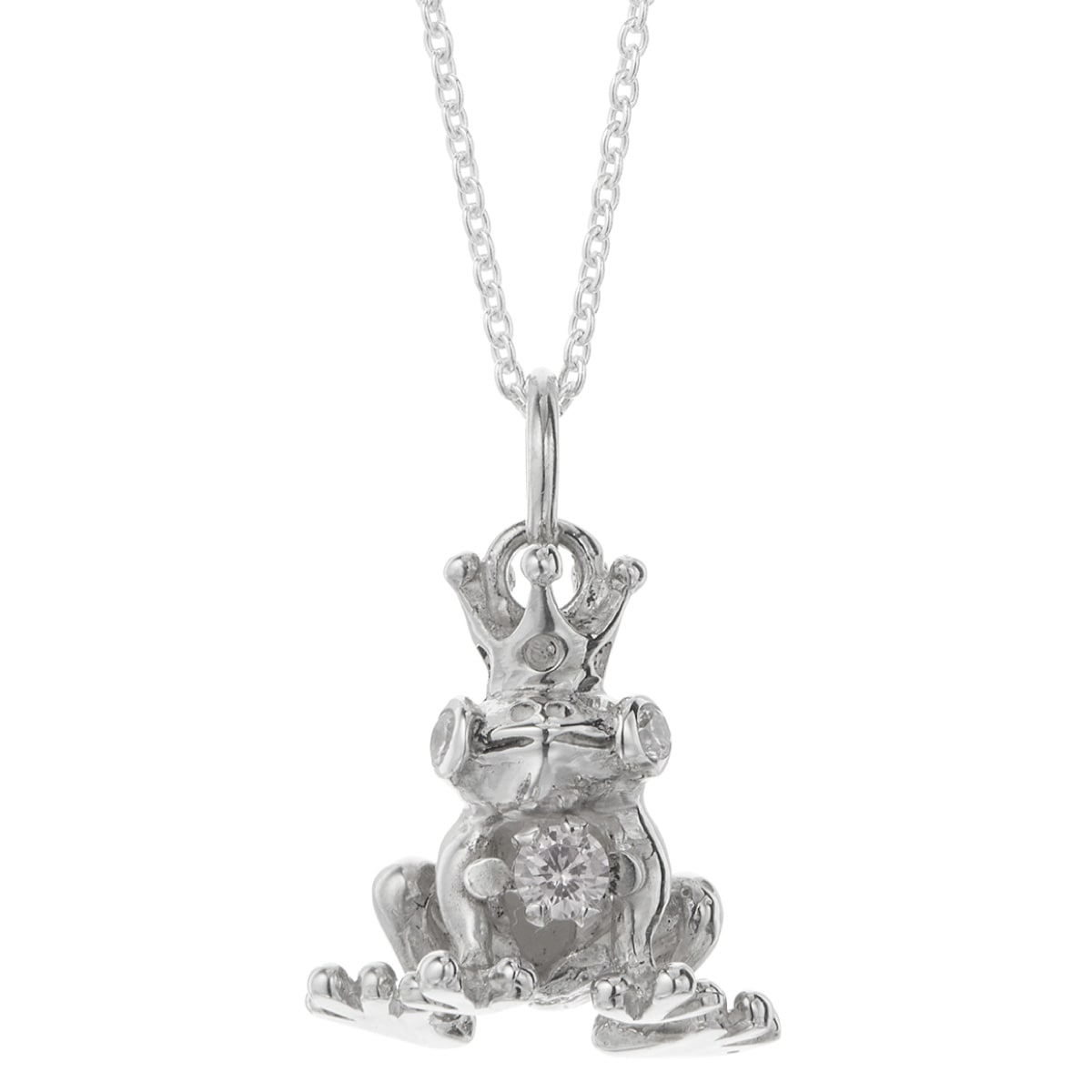 ネックレス レディース メンズ シルバー925 キュービックジルコニア カエル 蛙 王冠 個性的 ネックレス レディース メンズ シルバー925 キュービックジルコニア カエル 蛙 王冠 個性的