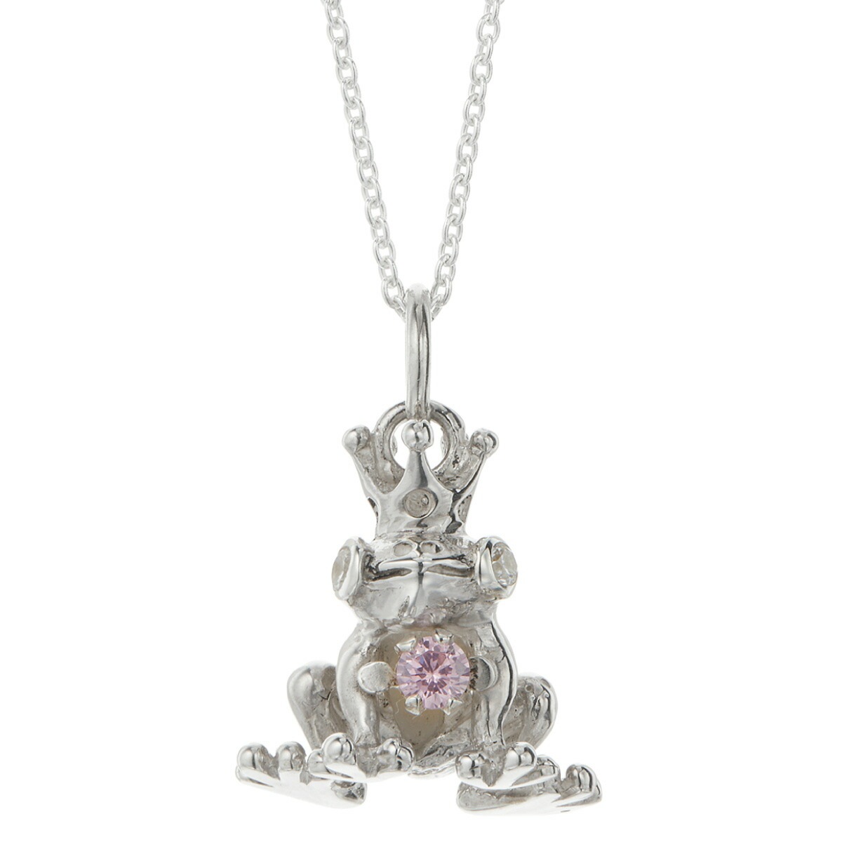 ネックレス レディース メンズ シルバー925 キュービックジルコニア カエル 蛙 王冠 個性的 ネックレス レディース メンズ シルバー925 キュービックジルコニア カエル 蛙 王冠 個性的