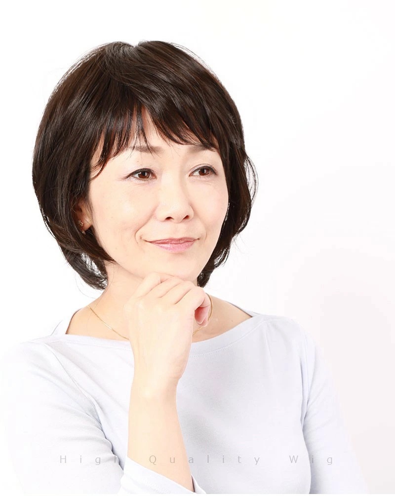 医療用 ウィッグ【楽天ランキング1位】大人レイヤーショート ショート ボブ ミセス 大人 自然 ナチュラル 上品 コンパクト ブラック ブラウン 大人可愛い 薄毛対策 軽量 便利 デイリーウィッグ フ