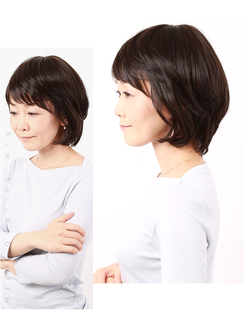 医療用 ウィッグ【楽天ランキング1位】大人レイヤーショート ショート ボブ ミセス 大人 自然 ナチュラル 上品 コンパクト ブラック ブラウン 大人可愛い 薄毛対策 軽量 便利 デイリーウィッグ フ
