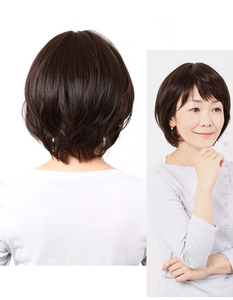 医療用 ウィッグ【楽天ランキング1位】大人レイヤーショート ショート ボブ ミセス 大人 自然 ナチュラル 上品 コンパクト ブラック ブラウン 大人可愛い 薄毛対策 軽量 便利 デイリーウィッグ フ