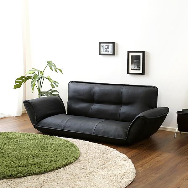 ソファ 2人掛け 合皮 おしゃれ ひじ掛け 肘付き ソファー カウチ レトロ シンプル 日本製 リクライニング コンパクト 脚 取り外し ローソファ 座椅子 黒 白 赤