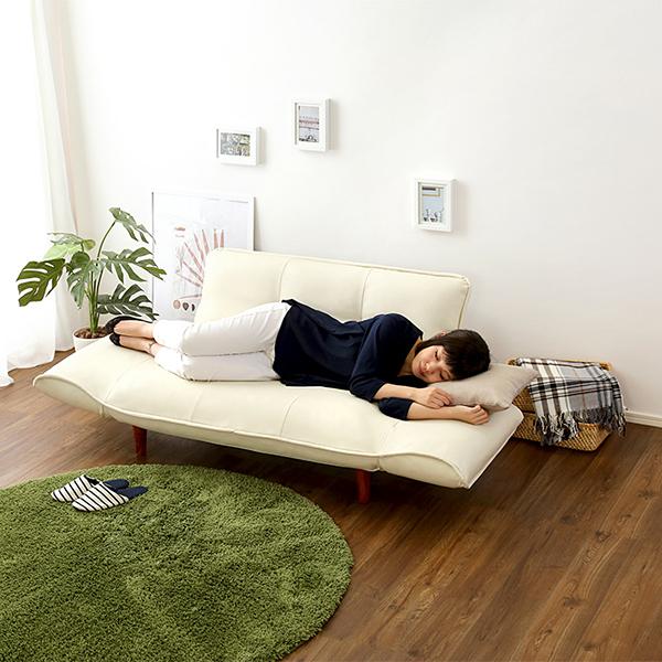 ソファ 2人掛け 合皮 おしゃれ ひじ掛け 肘付き ソファー カウチ レトロ シンプル 日本製 リクライニング コンパクト 脚 取り外し ローソファ 座椅子 黒 白 赤