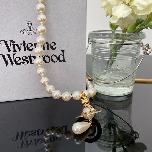 VIVIENNE WESTWOOD ONE ROW DROP PEARL NECKLACE