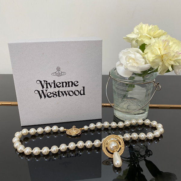 VIVIENNE WESTWOOD ONE ROW DROP PEARL NECKLACE