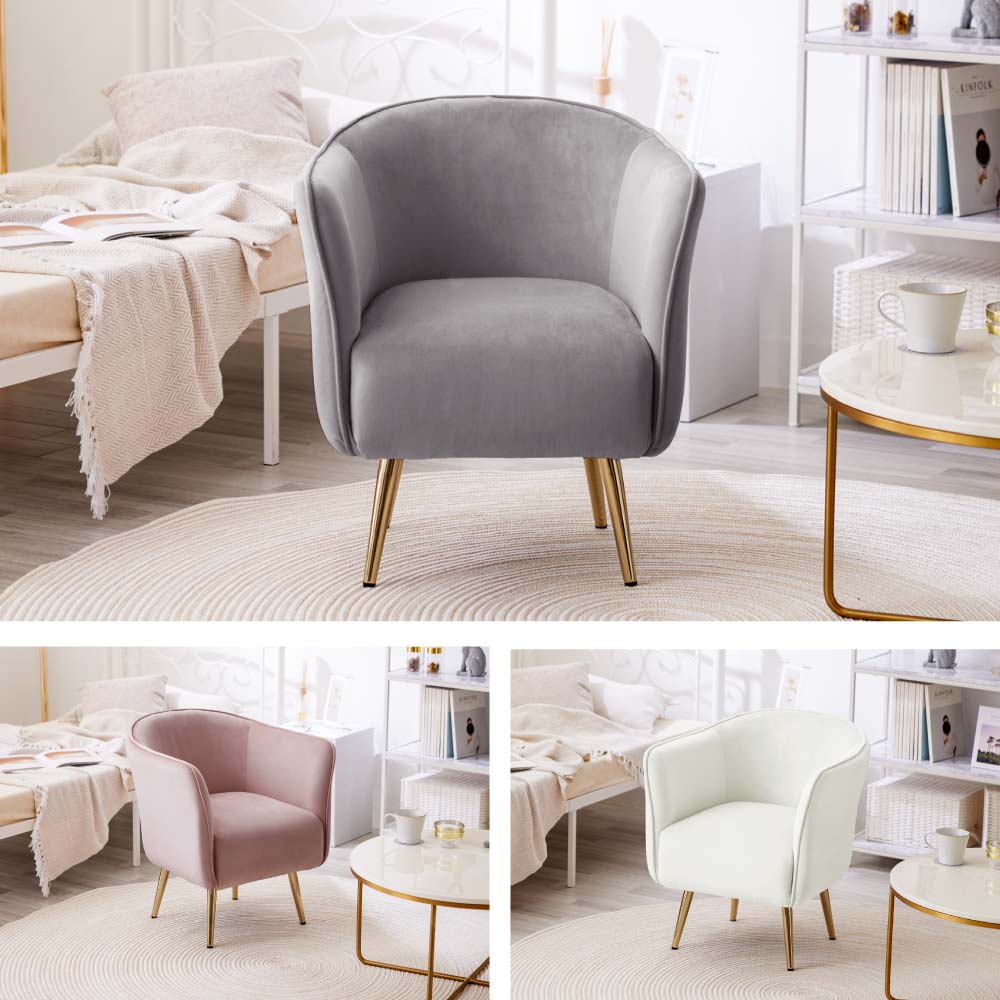 ソファ 一人掛け ASHEL lilia TN-CH10 ダイニングチェア 一人用 ソファー 1人掛け 一人掛けソファ デスクチェア キャスターなし 椅子 肘付き ベロア調 おしゃれ 白 ホワイト