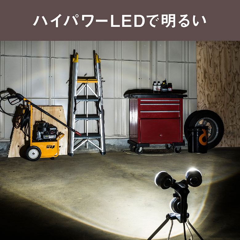 ムサシ RITE LED3灯 スーパーワークライト(WT-1000）ワークライト 屋外 led エク