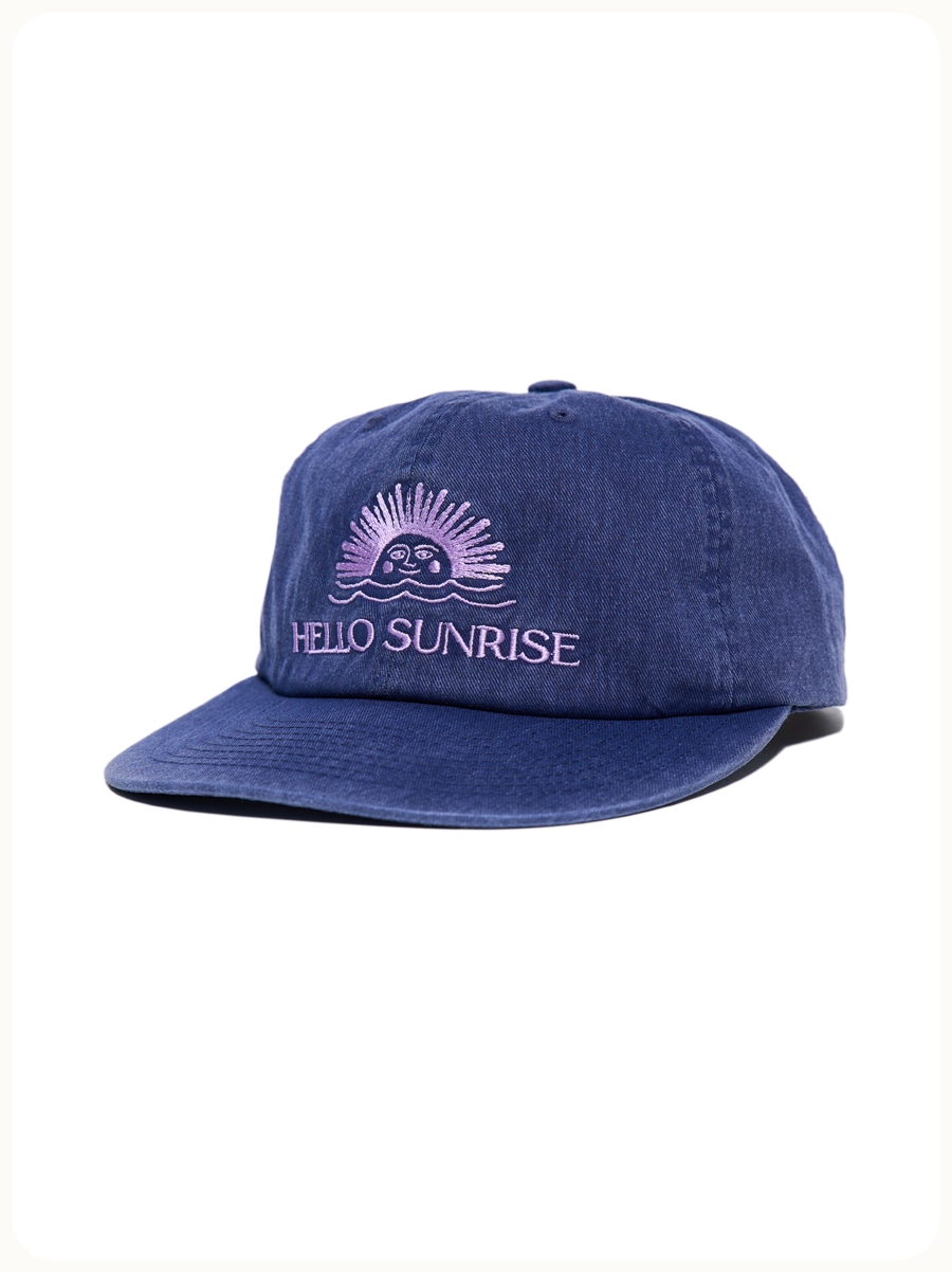 HELLO SUNRISE ウォッシュド OG キャップ パープルネイビー HELLO SUNRISE HS Washed OG Logo 6panel Cap Purple Navy キャップ