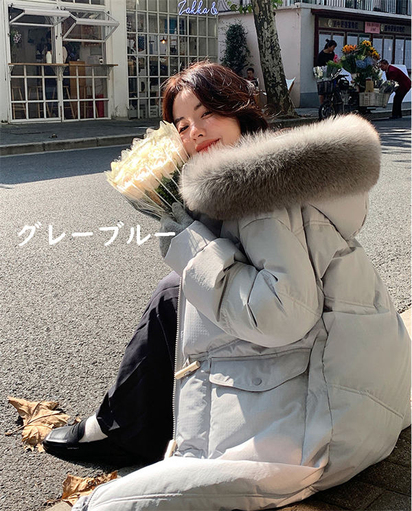 レディース ダウン コート ダウンジャケット ロング丈 ジャケット 大きいサイズ 軽い 暖かい 冬 アウター カジュアル 可愛い 大人 着痩せ 女性 20代30代40代 通勤通学 フェイク ファー き