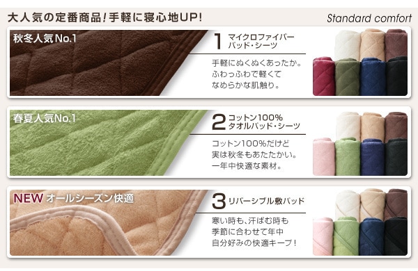 寝心地/カラー/タイプが選べる！大きいサイズのパッド/シーツ シリーズ コットン100％タオル ボックスシーツ キング ミッドナイトブルー