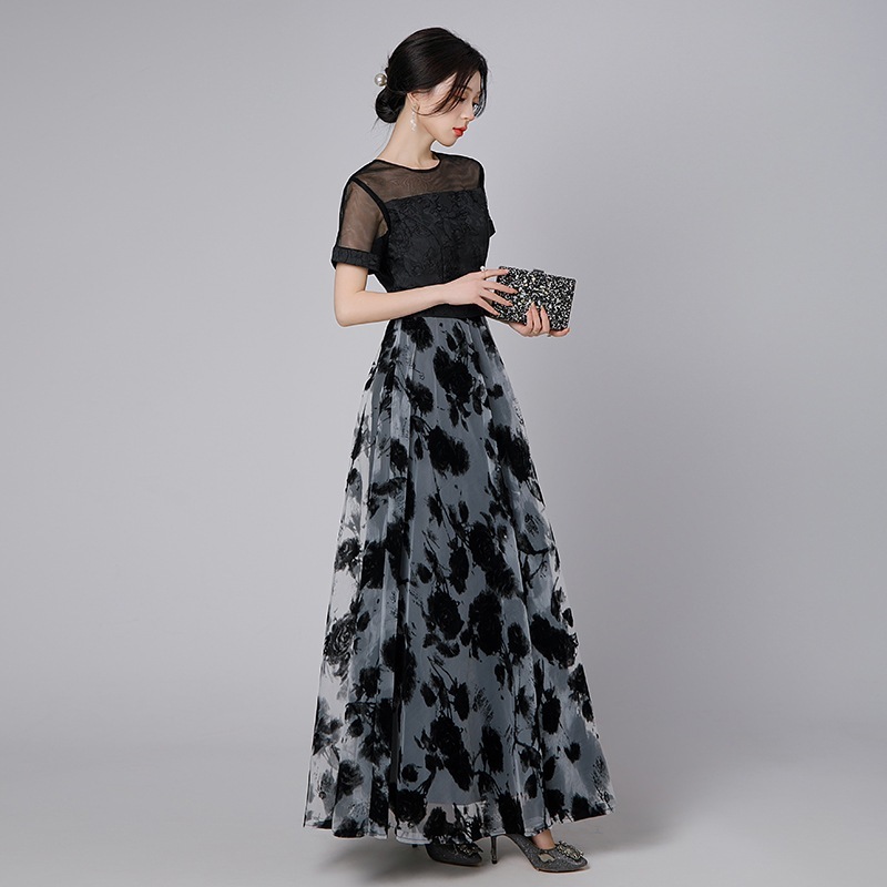 チュール イブニングドレス レース ドッキング ワンピース パーティードレス キャバ 着痩せ 大人 同窓会 披露宴 卒業式 結婚式 演奏会 ウェディング 二次会 発表会