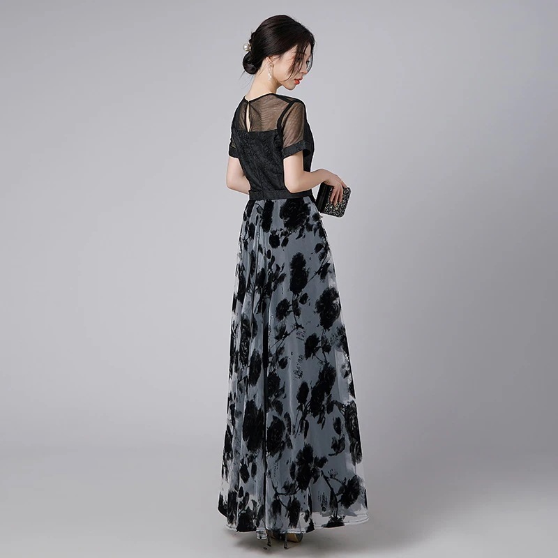 チュール イブニングドレス レース ドッキング ワンピース パーティードレス キャバ 着痩せ 大人 同窓会 披露宴 卒業式 結婚式 演奏会 ウェディング 二次会 発表会